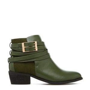 Never worn olive green bootie